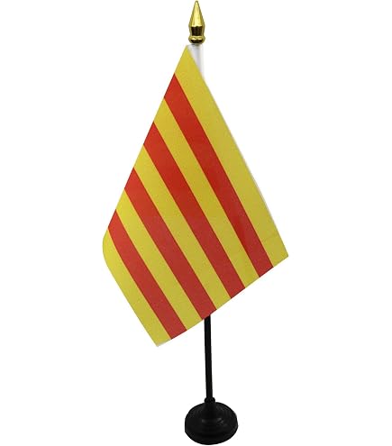 Drapeau De Table USA Airborne 82e - 15x10 Cm, Hampe 25 Cm, Socle Noir, 100% Polyester