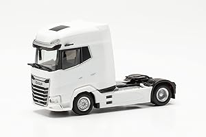 herpa 316033 DAF XG+ traktor, wierny swojej oryginalnej skali 1:87, plastikowa ciężarówka do dioramy, wyprodukowano w Niemczech, model budowlany, edycja kolekcjonerska, kolor: biały miniaturowy