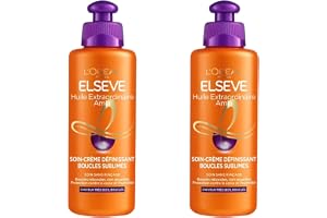 L'Oréal Paris Elseve Huile Extraordinaire Soin-Crème Définissant Cheveux Bouclés 200 ml - Lot de 2