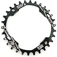 FOMTOR Narrow Wide Chainring 30T 32T 34T 36T 104 BCD 9 10 11 Speed Single Chainring Perfect for Most Mountain Bike Road Bike BMX MTB Fixie Track Fixed-Gear Bicycle (Round, Black)