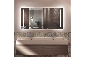 STYLE GLASS STYLEGLASS Specchio retroilluminato bagno VIRGO 120x70 cm - Specchio da parete con luci LED Made in Italy - Specchio bagno led con kit di fissaggio - Specchio da parete moderno senza cornice