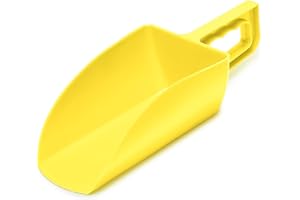 Garronda Sessola in plastica robusta 1 kg per mangimi animali, cereali, semi – Misurino largo da alimentazione animali, paletta dosatrice ideale nei sacchi GD-0153 (Giallo)