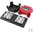 Gloaso 12V-48V Copper Bus Bar M8 Terminals Heavy Duty Marine Busbar Power Distribution Blocks, 8 Posts Battery Bus Bars 12 Volt 24V DC 400 Amp for Vehicle Trailer Van Boat Solar Wiring | Red& Black