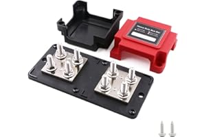 Gloaso Heavy Duty 400A Bus Bar Rame 12V - 48V CC con 8X M8 Post Terminal Busbar 12 Volt 24V battery Sistema audio Blocco di distribuzione dell'alimentazione con coperchio per Marine/auto/barca/Solare