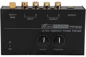 ANNADUE Przedwzmacniacz Gramofonowy do Gramofonu, Konwerter A-D o Niskim Poziomie Szumów z Ruchomym Magnesem RIAA, Wiele Opcji połączeń (wtyczka UE)