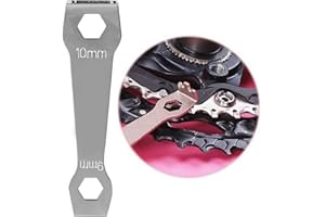 Dioche Clé de Vélo, Clé de Boulon de Chaîne de Vélo, Boulons de Plateau Clé Fixe Outil de Réparation de Vélo en Acier Clé à Manivelle pour VTT (Argent)