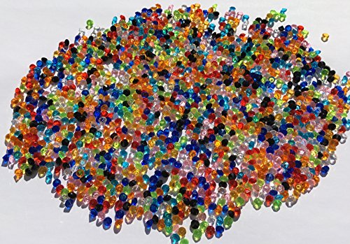2500 Stück 3mm glitzernde bunte Deko Diamanten Brillianten Strasssteine Acrylsteine transparent klar kristall basteln Gltzersteine Schmucksteine Strass Steine zum Verzieren Dekorieren von CRYSTAL KING