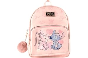 CERDÁ LIFE'S LITTLE MOMENTS Cerdà Disney Lilo et Stitch Sac à dos - Simili cuir - Motif Stitch et Angel - Rose