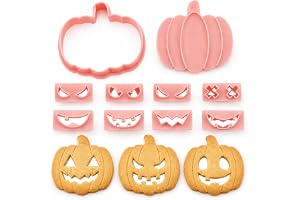 PTaizjjz Halloween kakskärare set 10 st 3D plast pumpa kakskärare