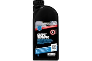 SCRUBB Carpet Shampoo, Concentrated Deep Cleaner, Compatible With Carpet Extraction Machines, Odour and Stain Removal, Carpet, Rug & Upholstery Revitaliser, 1Ltr