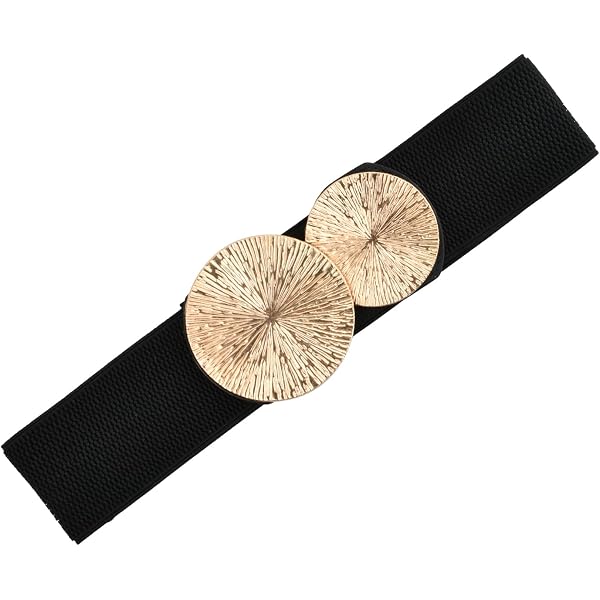 Ceinture Élastique Femme Boucle Dorée Tendance - Ajustable 70-80 Cm, Confortable Et Polyvalente Pour Robes, Jeans Et Tenues Élégantes