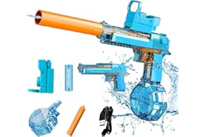 DLISHKA Electric Water Gun,Maximum Range Of 22 Feet,30min Battery Operated Beach Water Gun Toy,For Adults & Children Swimming/Pool/Beach/Beachfull Auto Water Pistol. (Blue)