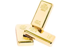 Garden Of Arts 1 Pieces Metal Gold Bar Paper Weight for Office Table Stylish, Gifting Items, Pirates Party, Birthday or Money Heist Party Theme Decoration, Size (8 X 4 X 1 Cm) Weight 125gm