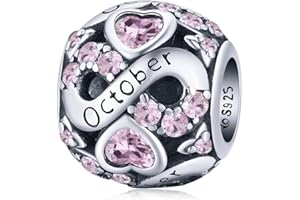 ShiYu Srebrne wisiorki z kamieniami urodzenia do bransoletki Pandora z kostkami z cyrkoniami