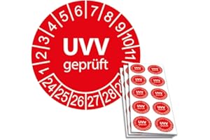 SCHILDERKRÖTEN 500 x UVV Prüfplaketten/Sicherheitsplaketten 30 mm Durchmesser mit untersch. Beschriftungen 2024)