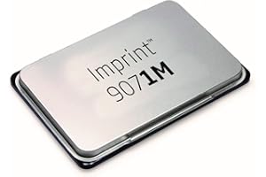 Trodat 9071M Imprint, Cuscinetto imbevuto di Inchiostro di Colore Nero a base acqua, per Timbri Manuali, per Formati Medio-Piccoli, Misura 90 x 50 mm, Struttura in Metallo e Plastica