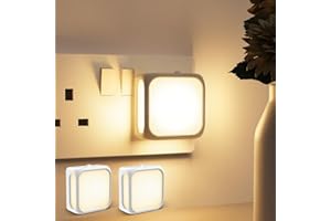PURSNIC Night Light Plug in Wall [2 Pack], with Dusk to Dawn Photocell Sensor, 3000K Warm White, Brightness Adjustable, 1W LED Night Light for Kids, Bedroom, Hallway, Stairs