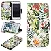 Produktbild iPhone 7/8 Hülle,iPhone 7/8 (4,7 Zoll) Ledertasche Handyhülle Brieftasche im BookStyle,Carols Retro 3D Muster PU Leder Hülle Wallet Case Folio Schutzhülle Klapphülle Scratch Bumper Handytasche Backcover Handy Tasche Flip Cover Buchstil Klapptasche in Lederoptik mit Standfunktion Karteneinschub und Magnetverschluß Etui Flip Case Hüllen Schutzhüllen für iPhone 7/8 (4,7 Zoll) - Saflor grünes Blatt