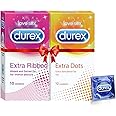 Durex Pleasure Packs (Condoms - 10 Count (Extra Dots) & 10 Count (Extra Ribbed)