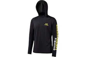 Bassdash UPF 50+ -T-Shirt da Pesca Rashguard Protezione Solare Felpa da Uomo con Cappuccio e Protezione dai Raggi UV