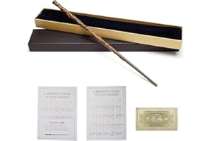 SUPRTOY Baguette magique avec coffret cadeau exquis, baguette Hermione Granger en résine avec noyau en acier pour sorcières et sorciers(38,3 cm, 70 g)