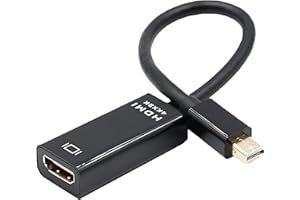 Leloco 4K Mini DisplayPort auf HDMI Adapter,Mini DP auf HDMI Adapter Konverter Konverter Für Thunderbolt 2, MacBook Pro, MacBook Air, iMac, Surface Pro Mehr Schwarz