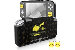 DLseego Housse de Protection pour Switch Lite, Coque de Protection en TPU Souple avec 2 Capuchon pour poignée de Pouce en Silicone pour Switch Lite - Noir