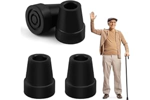 NEEROW 4 Stück Krücken Gummi, 19mm Gehstock Gummipuffer, Rutschfeste Gummispitzen, Ersatz Gehstock Gummispitzen für Krücken, Walking Stöcke, Trekkingstöcke, Senioren Gehstöcke Zubehör