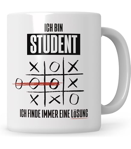Tasse Mit Spruch „Stolzer Student“ – 330 Ml, Spülmaschinenfest, Beidseitig Bedruckt, Weiß-schwarz