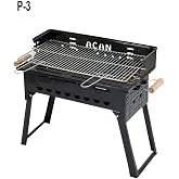 Depolife Pervazlı Emaye Mangal P3 Battal Boy Barbek&uuml; &Ccedil;ift K&ouml;m&uuml;rl&uuml; Izgara Katlanır Ayaklı 27x51cm