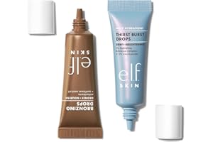 ‎E.L.F. e.l.f. The Hottest Drops Duo, Holy Hydration! Thirst Burst Drops & Bronzing Drops, Für ein Strahlendes & Sonnengeküsstes Finish, Hyaluronsäure & 5% Niacinamid, Vegan & Tierversuchsfrei, Reisegröße