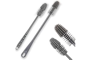 GOTFUN 2 Pcs Bottle Brush Baby, Brush Silicone Bottle Brush, Bottle Brushes For Cleaning, Water Bottle Cleaning Brush, Long Bottle Brush for Baby Bottles Sports Bottle Vase Glassware