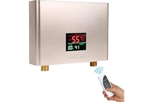EUNEWR Riscaldatore di Acqua Istantaneo,220V 3000W Mini Scaldacqua Elettrico Tankless Shower Sistema di Acqua Calda con Esposizione LCD,Protezione Dalle Perdite,Regolabile 30-50°C per il Bagno Cucina