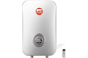 Instant Electric Tankless Water Heater 220/240V, FVSTR Small Smart Portable Self-Modulating on Demand Use Under Sink Kitchen Household Shower, Hot Water for House Shower [Energy Class A] (7.5KW)