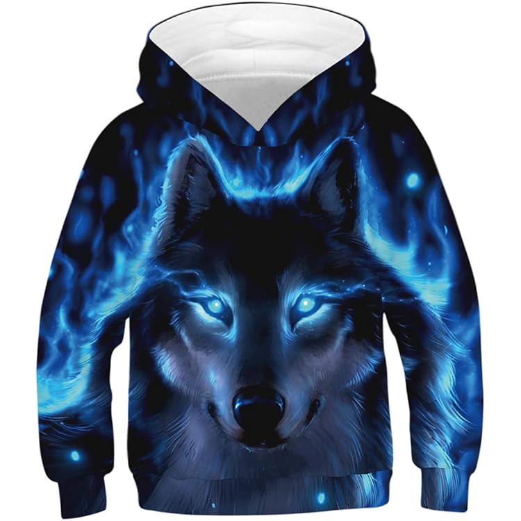 Sweat à Capuche Enfant Ocean Plus - Impression Animaux/Galaxie - Manches Longues - Taille 5-14 Ans - 92% Polyester, 8% Élasthanne