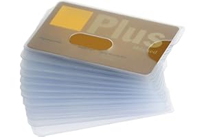 valonic porta tessere plastica trasparente - 12 x custodia porta carte - plastica robusta - foro ritagliato - trasparente opaco