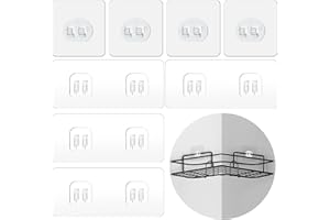 WY LIGHTING LEVEL 8 sztuk samoprzylepnych naklejek pod prysznic, mocne, samoprzylepne, haczyki na narożny prysznic, regał łazienkowy, koszyk, mydelniczka, haczyki wiszące, akcesoria kuchenne, bez