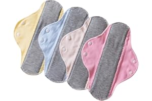 HQRKOTM 4 cuscinetti in cotone riutilizzabili,Materiali in grafene, salvaslip lavabili per le mestruazioni, Prevenire la perdita di urina