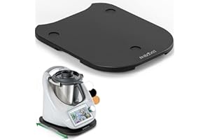 ANBOXIT Gleitbrett für Thermomix TM6/TM5, Brett für Thermomix mit Rollen, Leicht Gleitendes Bambus Rollbrett/Slider - Schwarz