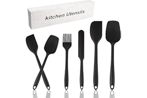 AOLIGEI 6 Piezas Lengua Silicona Cocina, Spatola Silicone, Espatula Silicona espátulas de Goma sin Costuras Resistentes al Resistente al Calor, Utensilios para Cocina y Horneado