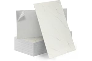 Tarwanear 30Pcs Marble Tile Stickers,Self Adhesive Wall Tiles Marble 60 x 30cm, PVC Peel and Stick on Wall Tiles Waterproof for Living Room Bedroom Bathroom Kitchen Backsplash,Marble White