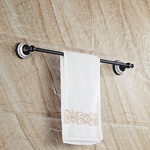 Hiendure® 60cm Messing Wandhalterung Bad Toilette Handtuchhalter Handtuch Regal, Öl eingerieben Bronze - 3