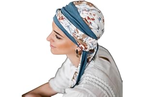 CAREBELL Foulard Oncologico Smooth Campagna/Design floreale/Tessuto di bambù/Specifico per chemioterapia e alopecia/Realizzato a mano in Spagna.