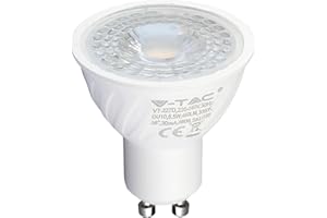 V-TAC Lampadina LED con Attacco GU10, 6,5W (Equivalenti a 60W), 480 Lumen, Luce Bianca Naturale 4000K - Massima Efficienza e Risparmio Energetico
