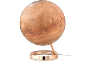 Tecnodidattica - Mappamondo National Geographic Marte| Accurata Cartografia fisica del Pianeta Rosso | Luminoso e girevole | Base in nylon | Design Studio Tools | Diametro 30 cm