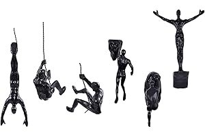 XYQXYQ 6er Set Kletterer Wanddeko Skulptur – Nordisch-Moderne Deko Figur, Einzigartige Kletternde Figur für Heim & Büro