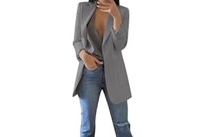 AMDOLE 2024 Veste Blazer Femme Chic Et Élégant Pure Color Bouton Lâche Casual Business Slim Fit Couleur Unie Décontracté Veste Printemps L'Été Manteau Top