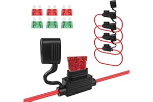 AUKENIEN Uchwyt bezpiecznika Wodoodporny in-line 10 12 14 16 AWG 12V z 30A 40A Standardowy bezpiecznik średni samochód do kampera motocykla samochodu