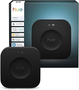 Philips Hue Bridge Pro, Smart Home Hub für Innen und Außenbeleuchtung | Kabellos, Unterstützt 150+ Lampen & 50+ Zubehört
