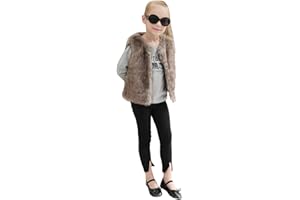wojonifuiliy Kunstpelz Fellweste Kinder Mädchen, Kleinkind Baby Kinderfellweste Ärmellose-Pelzmantel Zotte Fleece Outwear, Herbst Winter Warmer Kunst-Pelzweste Kinder Gilet Vest